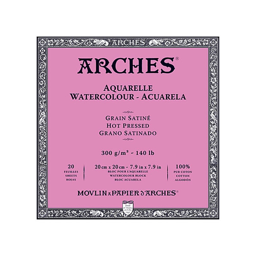 Watercolor, Art & School, Arches, Hot Press, Block, 20 sheets, 114853